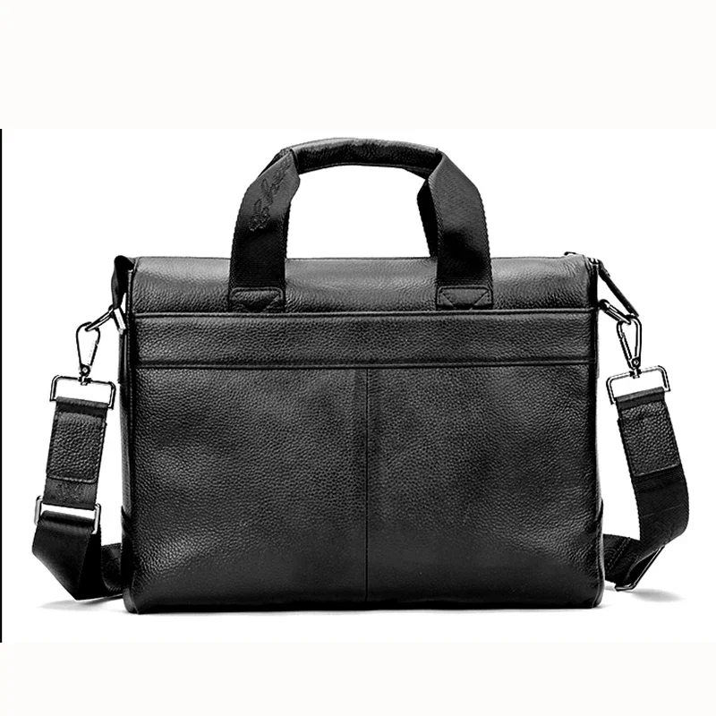 Bolso de mano de cuero genuino con asa superior para hombre, maletín de hombro cruzado, bolsos de mensajero de negocios de cuero de vaca Real