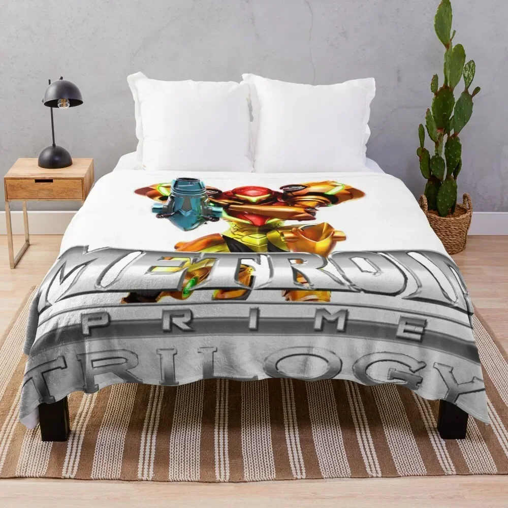 Samus Trilogy Throw Blanket funny gift Quilt Blankets