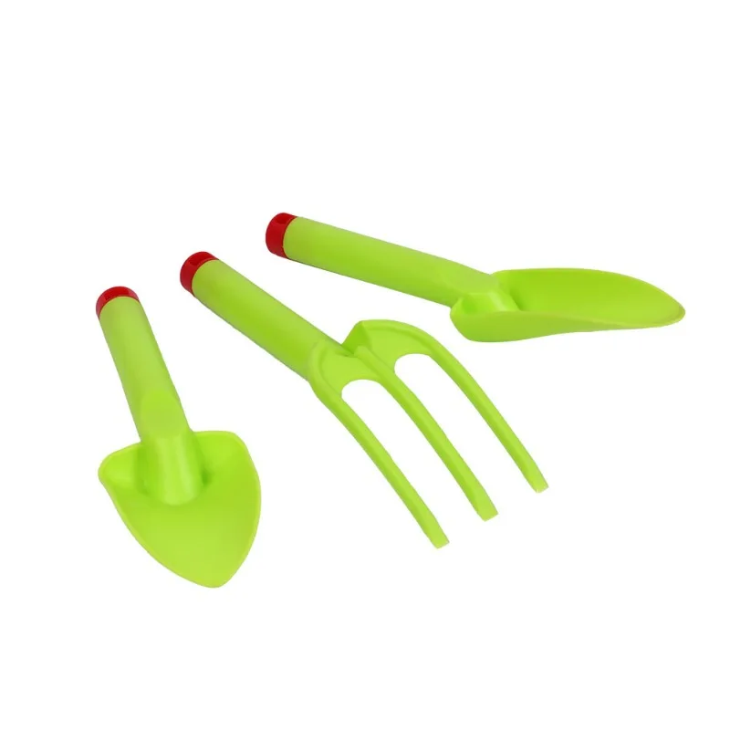 3Pcs Kids Beach Sand Toys Set, Plastic Shovel Rake Spade for Sandbox, Outdoor Garden Digging Tools for Toddlers Children