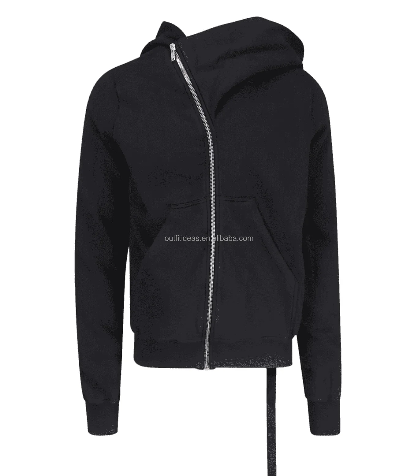 Fashion Classic Flight Jacket Black Loose Sweaters Zip Hoodie Jumbo Organic Cotton Hooded Sweatshirts Mountain Hoodie For Men