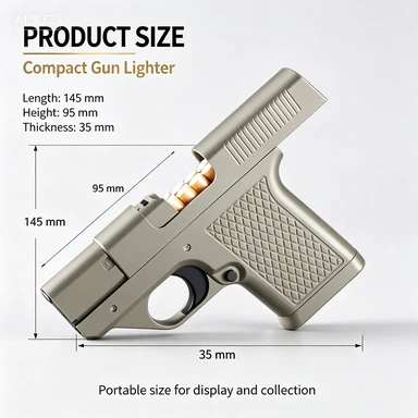 New Windproof Clip Gun Style Butane Gas Lighter Three Capacity Cigarette Holder Direct Spray Deep Blue Flame Lighter Men's Gift