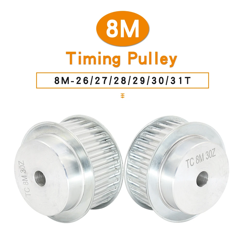 

Шкив ГРМ 8M-26T/27T/28T/29T/30T/31T Размер отверстия 12 мм Шаг зубов 8 мм Шкив из сплава для ширины 25/30 мм 8 м Ремень ГРМ