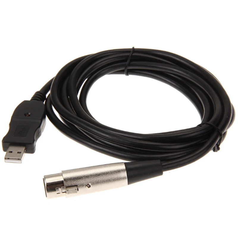 USB Microphone Cable USB Male to XLR Female Mic Link Studio Audio Cable Connector Cords Adapter