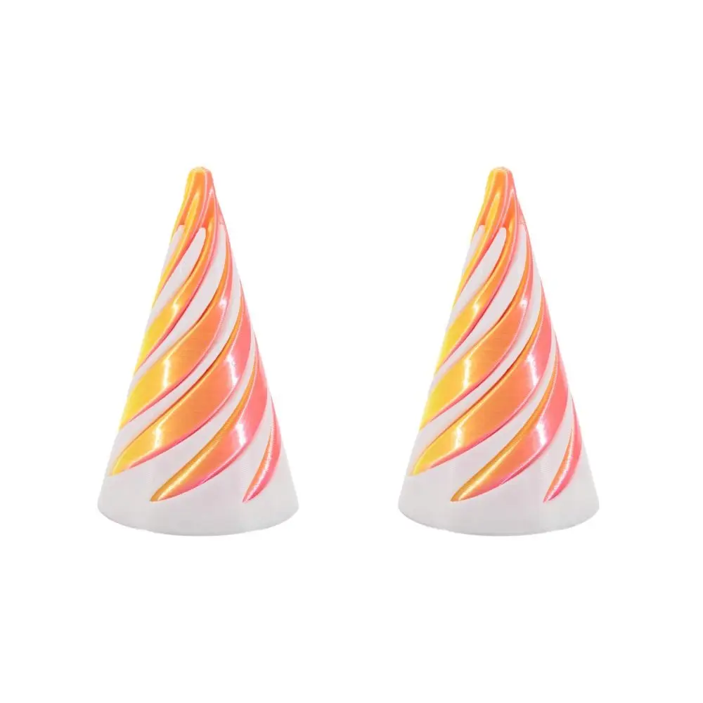 

2Pcs Passthrough Sculpture 3D Printed Spiral Cone Decorative Vortex Thread Impossible Pyramid Helix Nut Ornaments Helix Screw