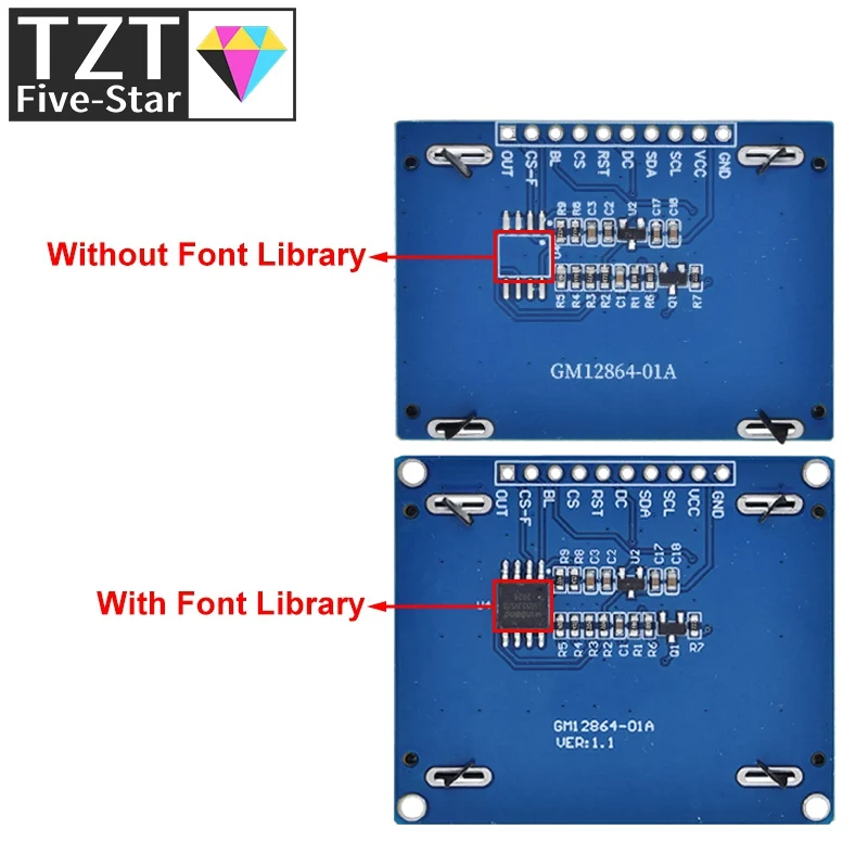 12864 SPI LCD 모듈, COG 그래픽 디스플레이 스크린 보드, LCM 패널, 아두이노용 도트 매트릭스 스크린, 128X64, SPI ST7567A, 128x64