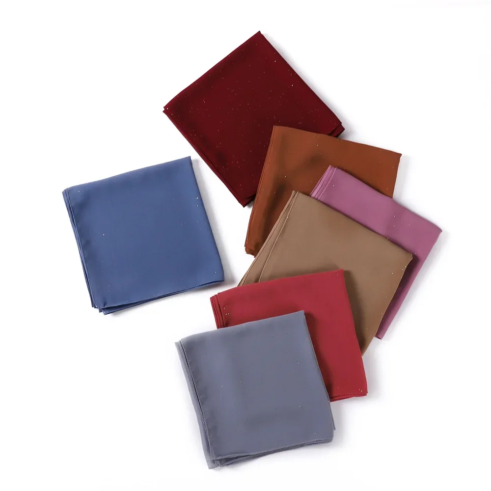 

90cm Fashion Chiffon Square Scarf Women Muslim Hijab Turban Headscarf Shawls Head Wrap Solid Color Scarves Islamic Sjaal Bandana