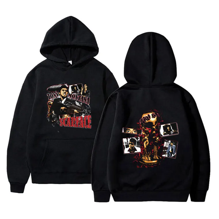 

Famous Gangsters Movie Scarface Tony Montana Al Pacino Hoodie Men Women Fashion Casual Fleece Sweatshirt Male Vintage Hoodies