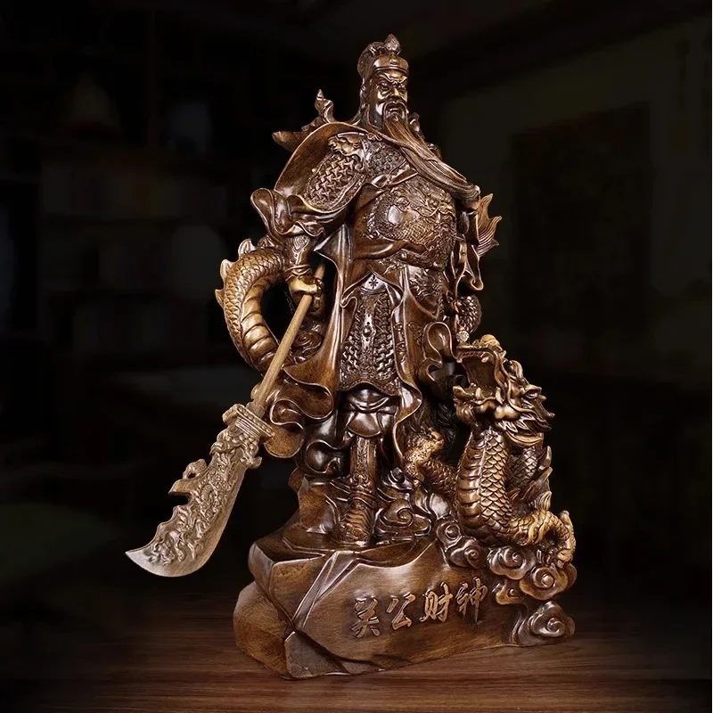 Chinese Style Guanyunchang Resin Statue Home Living Room Desk Ornaments Housewarming Shop Decoration Crafts Birthday Present