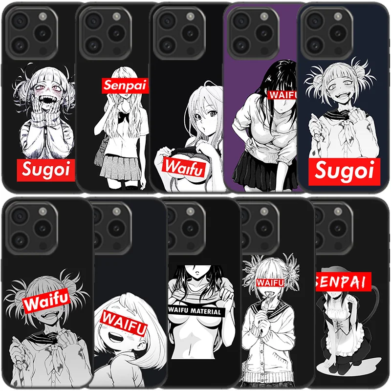 Sugoi Senpai Anime Waifu Clear Phone Case For Apple iPhone 12 13 Mini 11 14 15 16 Pro Max Cover XS MAX XR Soft