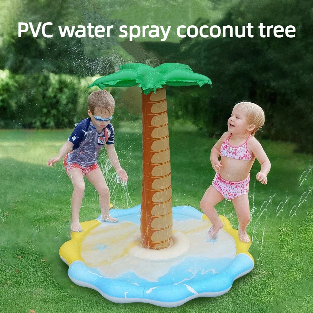 

Летний напольный коврик-распылитель с кокосовой пальмой, игрушка для игр с водой, ПВХ-коврик с распылителем воды, интерактивная игрушка для сада, коврик-распылитель для игр с водой