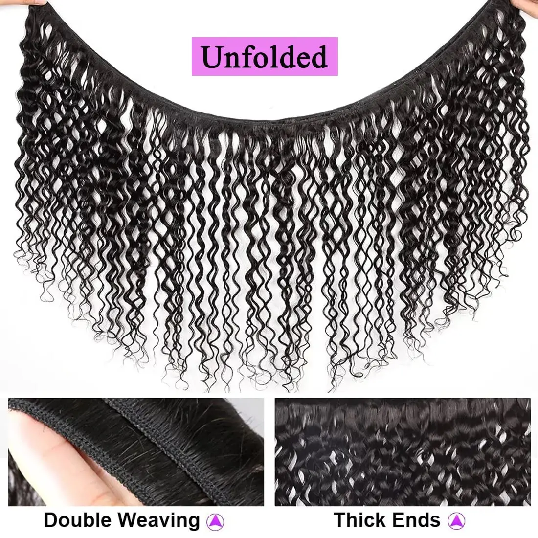 Curly Human Hair Bundles ปิด 100% Unprocessed Virgin Hair Water Wave 3/4 รวมกลุ่มกับ Frontal Hair Extensions