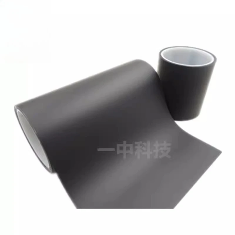 5U matte black single-sided tape, ultra-thin thickness 0.005mm matte black PET single-sided tape