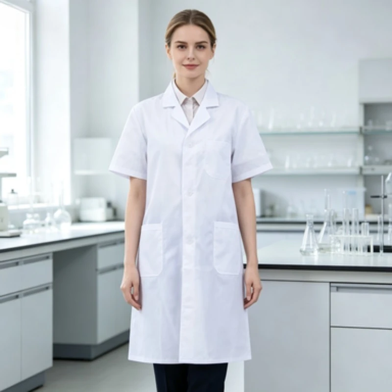 Summer Thin Long Sleeve White Lab Coat Unisex Doctor Nurse Pharmacy Work Uniform for Student Chemistry Laboratory Experiment