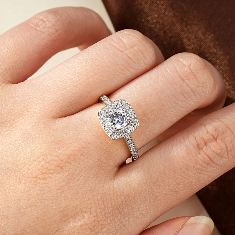 Aurelique 14k Gold Filled 6mm 0.8CT Round Cut Cubic Zirconia Engagement Wedding Rings for Women Jewelry Accessories Party Gifts 6