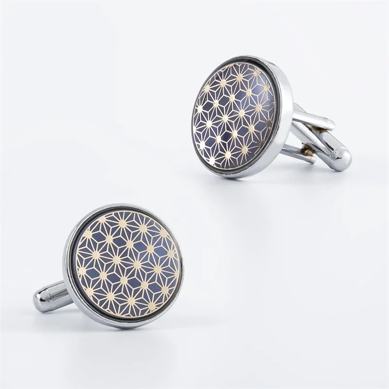 Light Luxury Shirt Cufflinks Men's Shirt Cuffs Nail French Round Button Custom Wedding Dress Bridegroom Suit Sleeve ﻿