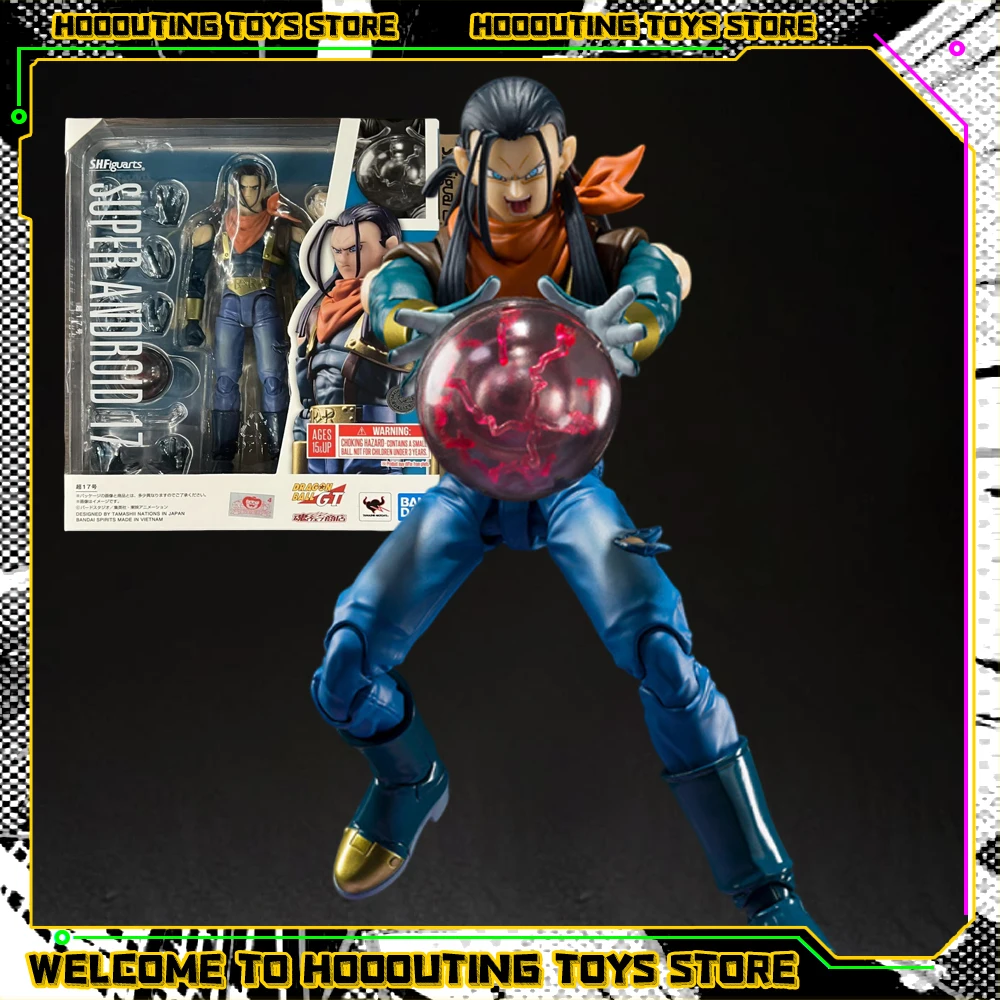 Original Bandai Dragon Ball Shf Super Android 17 Figurine S.H.Figuarts PVC Action Figure DBZ Collectible Model Statue Toy Gift