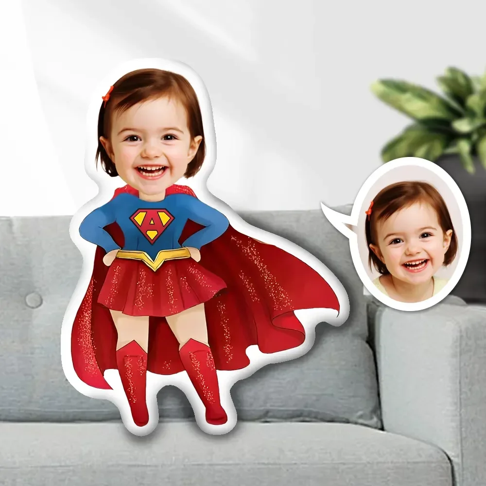 Minime Pillow  cushion Dolls Photo Face customized Pillow creative Gift toys Personalized Wondergirl Superheroes For Girl