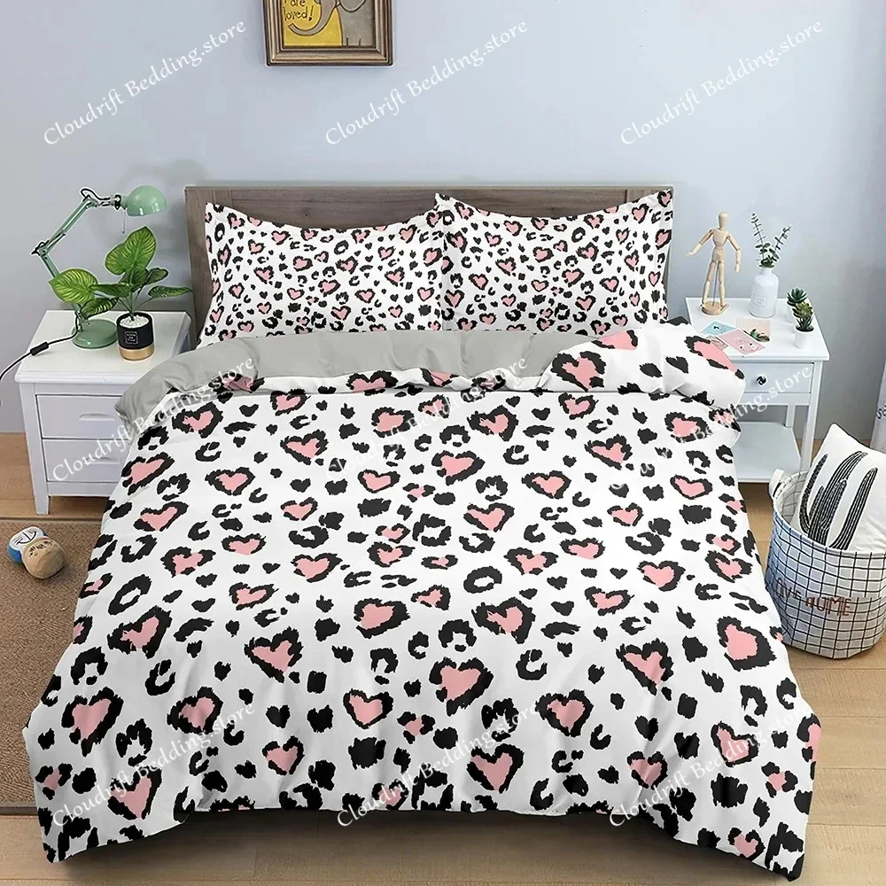 Luxury Bedding Set Love Heart Duvet Cover Single Full Quilt Cover Comforter Bedding Bed Set for Girls Woman
