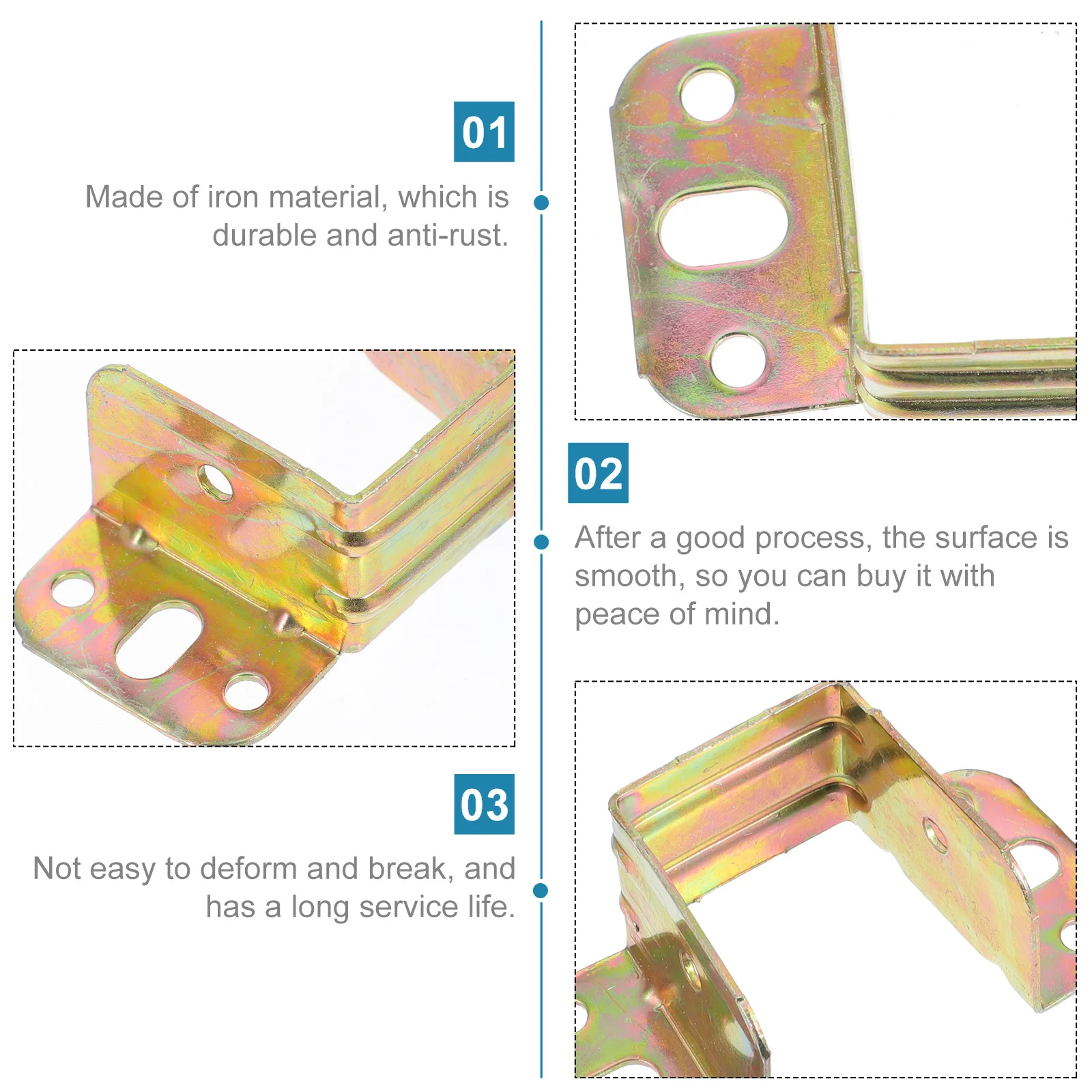 

10Pcs Bed Support Bracket Iron Durable Bed Connector Fixed Corner Furniture Beam Holder Practical Furniture Fixed Bracket