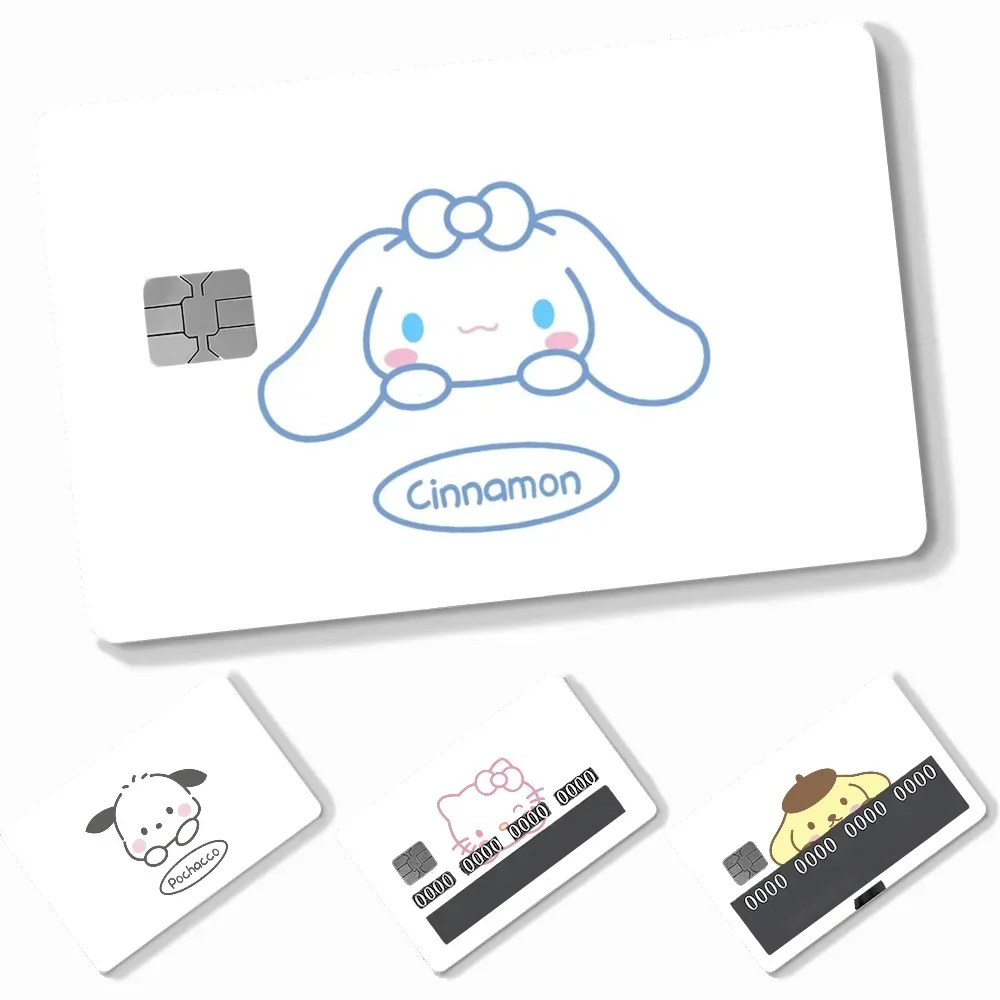 

Cute Animals San-rio Cartoon Collection Stickers 4pcs PVC Card Skin Stickers For Bank Card Bus Metro Card Case Decorate Gift