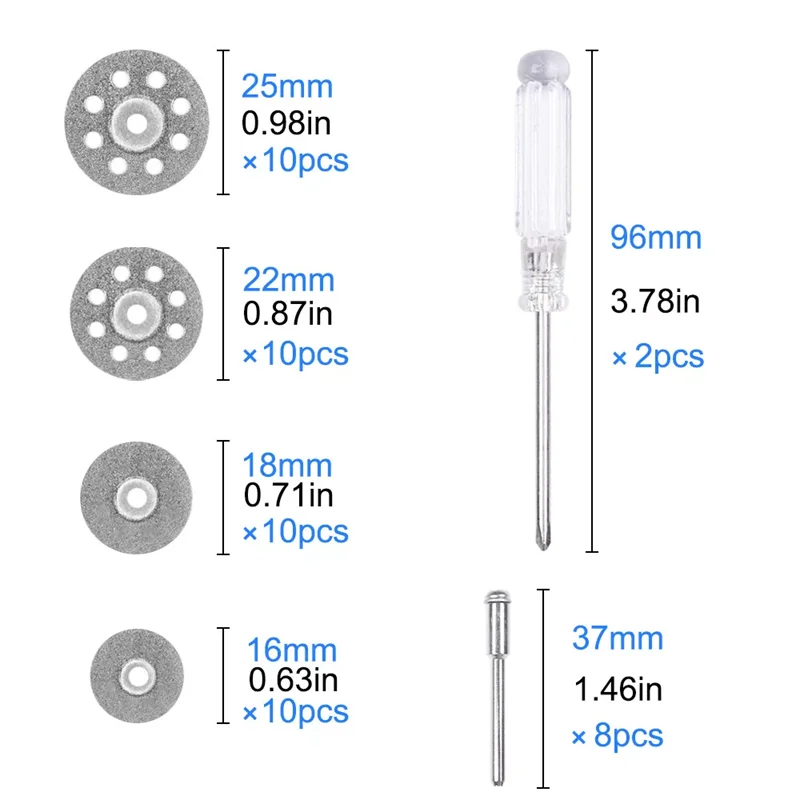 

Suitable for Dremel Rotary Tool Notching Die Grinder Bits 50 Pcs Diamond Cutting Wheel Set Drill Metal Cut Off Disc