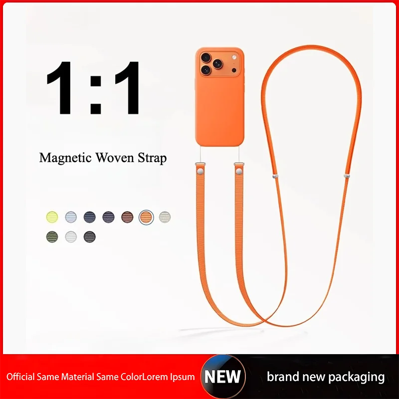 

2026 New Magnetic Crossbody Straps Phone Case Lanyard For IPhone 17 Case For Magsafe Adjustable Strap phone Cover Woven Lanyard