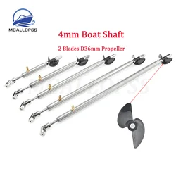 1set RC Boat 4mm Boat Shaft Drive Shaft+2 Blades D36mm Propeller + Shaft Sleeve With Grease Nozzle + Prop Nut+Cardan Joint