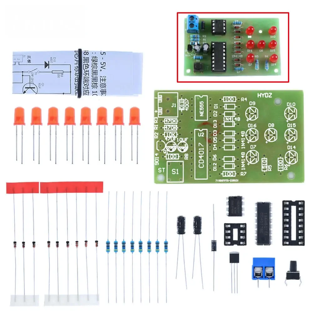 Electronic Dice NE555 LED Module CD4017 DIY Kit 5mm Red LED 4.5-5V LED Dice Parts Fun Breadboard Diy Electronic