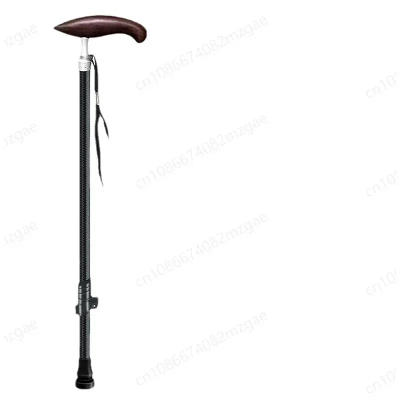 

Carbon Elderly Crutches Mahogany Solid Wood Carbon Fiber Canes Four-legged Non-slip Telescopic Lightweight