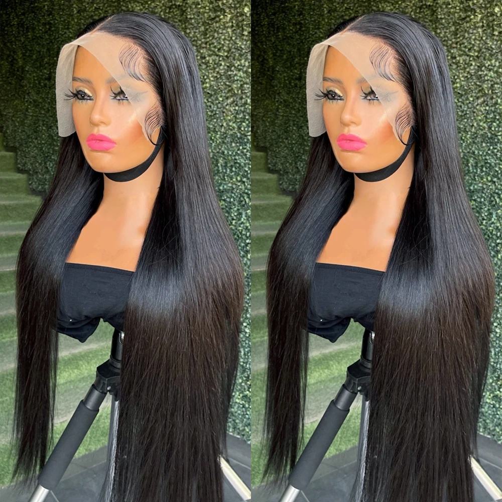 Straight Lace Front Perucas para Mulheres, 13x4, 13x6, HD Lace Frontal, 30, 40 Inch, 360 Bone Straight Human Hair, 4x4, 5x5