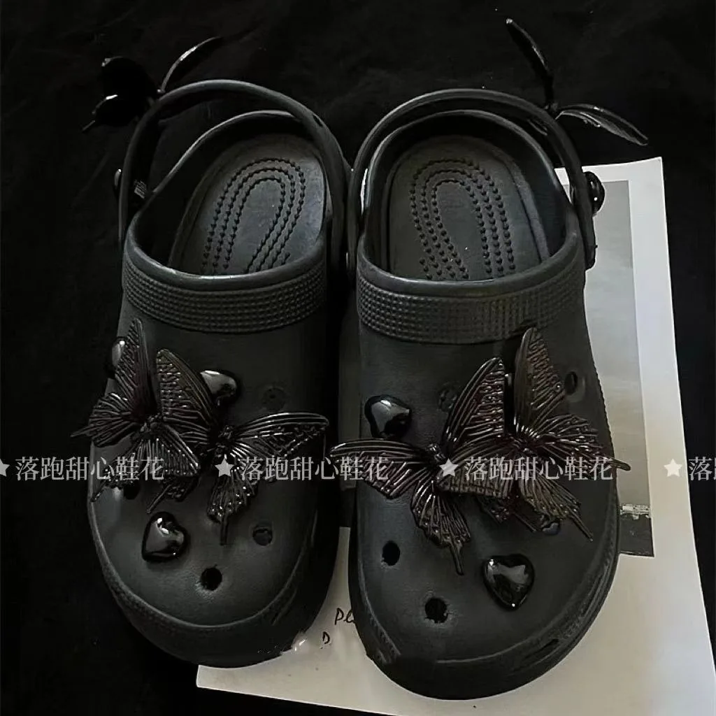 

Dark Butterfly Series Charms for Crocs Ins Popular Footwear Decoration DIY Trendy Adornment for Clogs Sandals Hot Christmas Gift