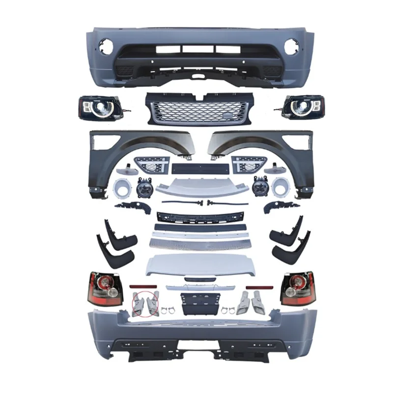 2010-2012 L320 Body Kit Upgrade Facelift For Land Rover Range Rover Sport 2002-2009 with Defender Style Headlights