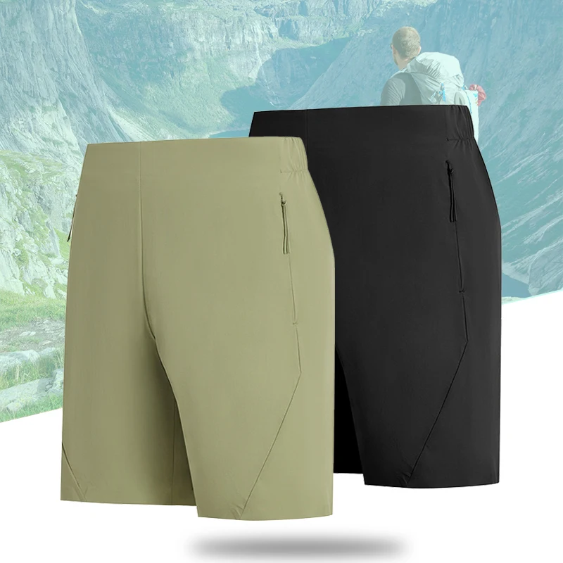 

(M-4XL) Мужские шорты для кемпинга и пешего туризма, быстросохнущие охлаждающие нейлоновые шорты для путешествий, треккинга и рыбалки с карманом на молнии на шнурке