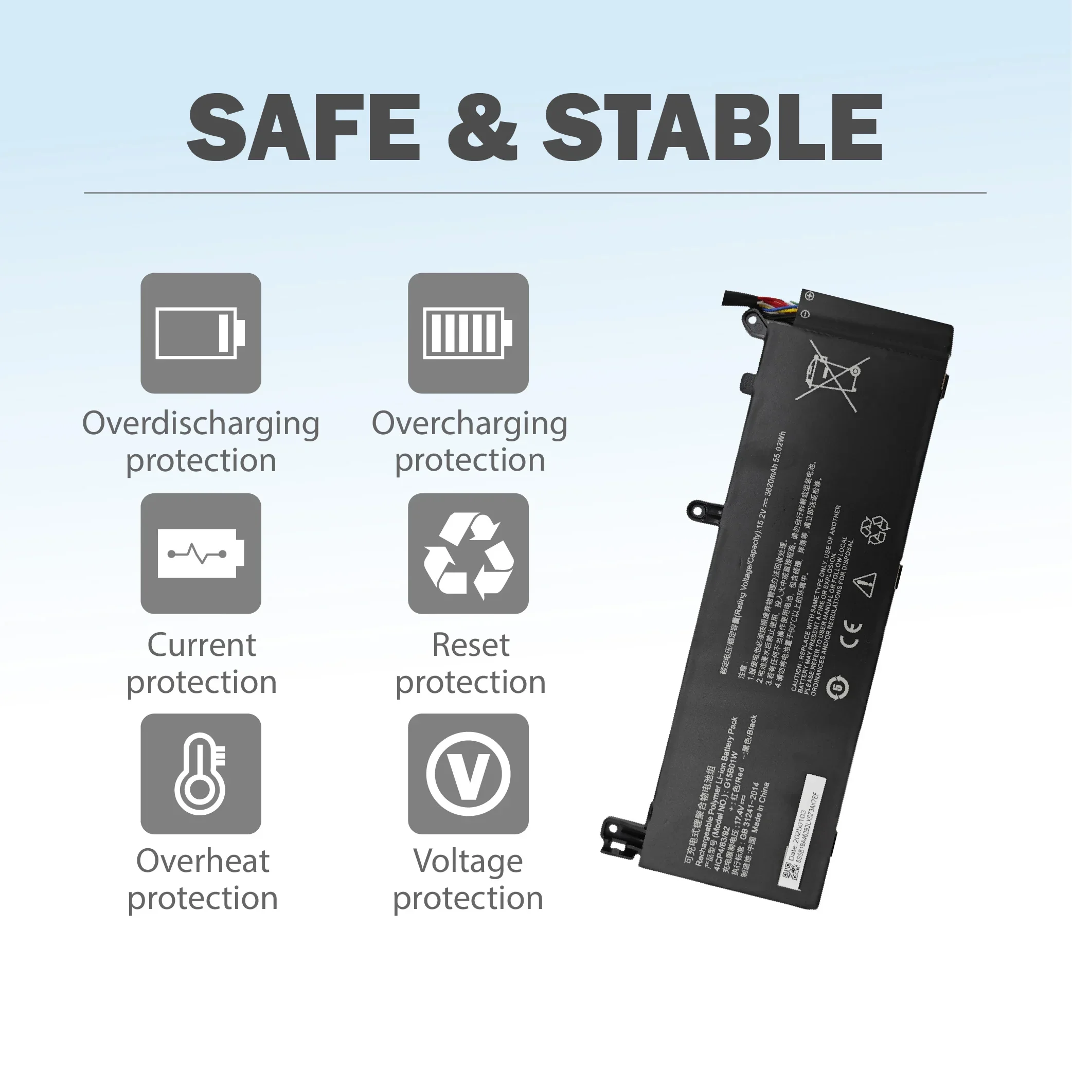 Baterai G15B01W untuk Xiaomi Gaming 15.6 ''7300HQ GTX1050 GTX1060 1050Ti TM1705 TM180 1060 171502-A1 Seri G15BO1W 2018 2019