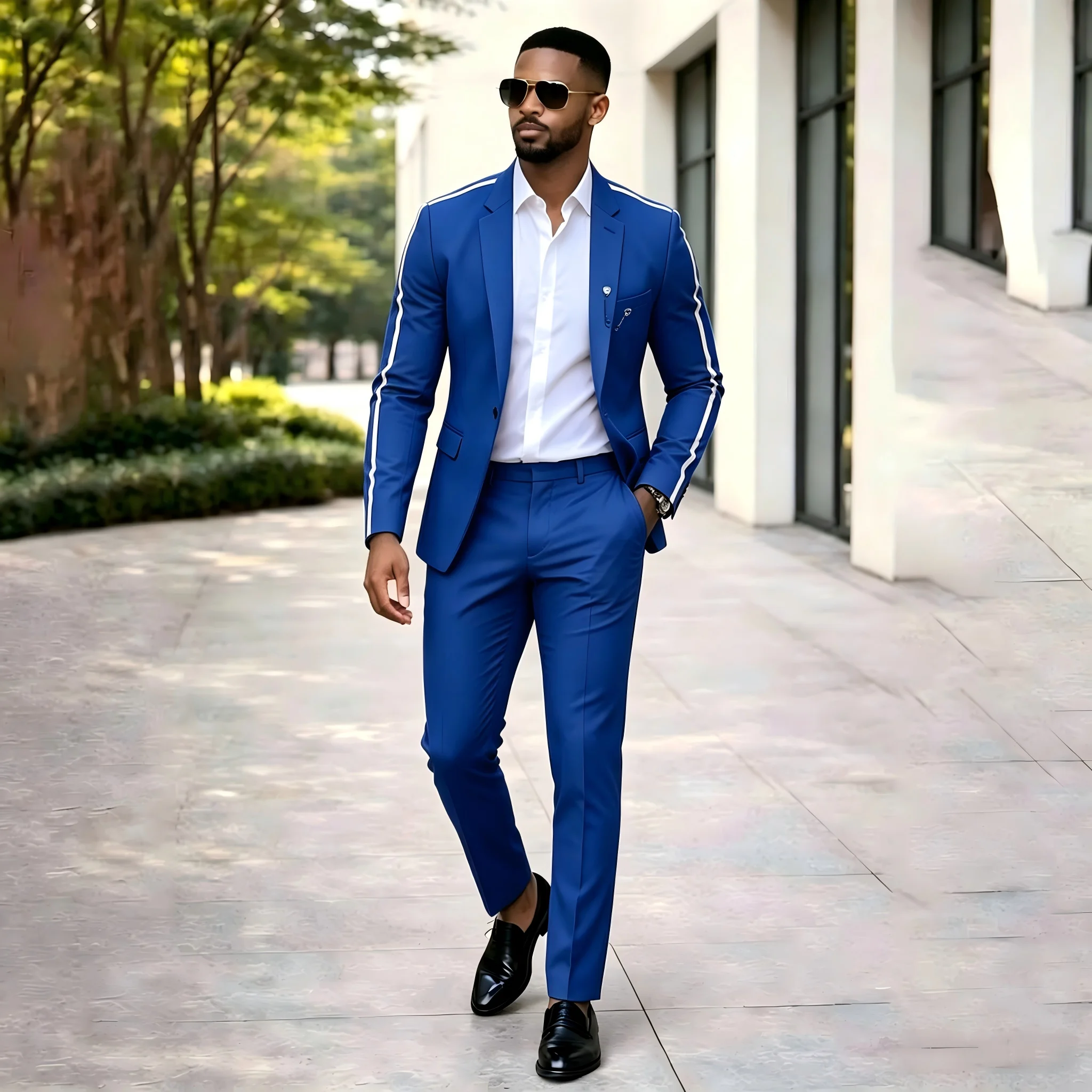 Latest Design Casual Jacket Pants Single Breasted Notched Lapel Men Suits Terno Masculino Tuxedo Groom Wedding Prom Party