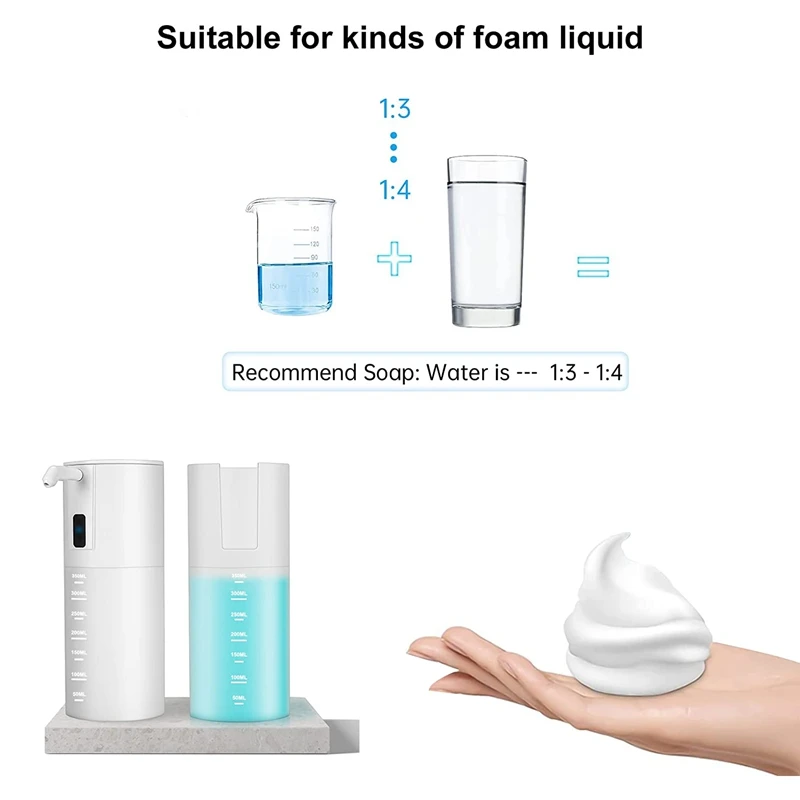 Dispenser di sapone, Dispenser di sapone schiumogeno senza contatto con sensore a infrarossi, Dispenser di sapone in schiuma impermeabile per il bagno