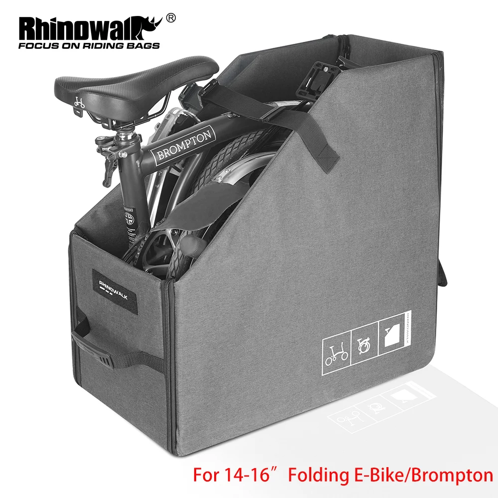 

Rhinowalk Folding Bike Storage Box Carry Bag Cover For 14-16 Inch Folding Electric Bike Brompton Fold Bag WIth Dustproof Cover