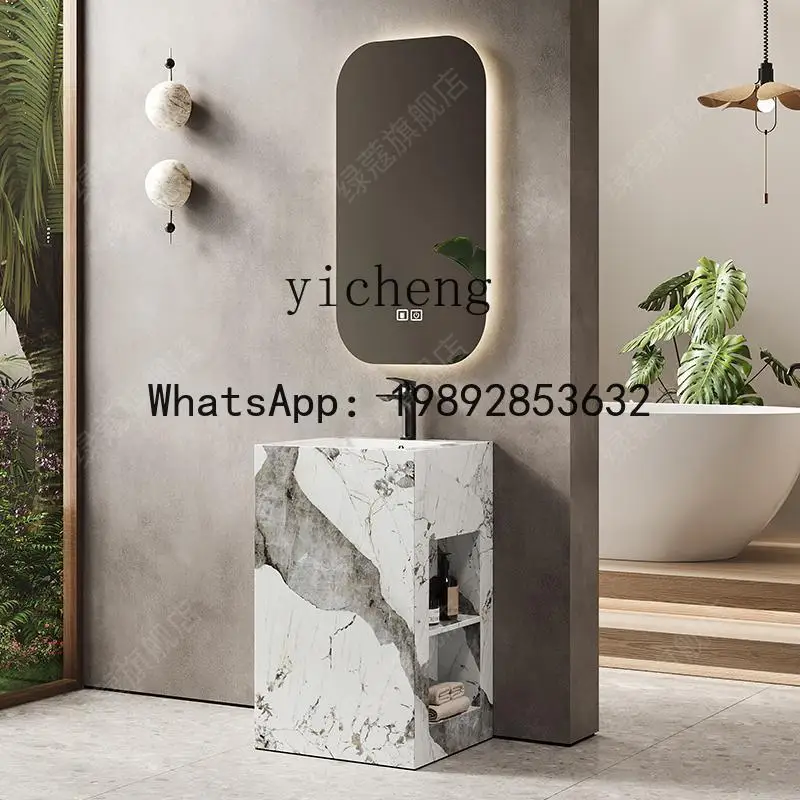 

X1 rock slab column basin integrated ceramic basin floor-to-ceiling washbasin balcony outdoor storage washbasin