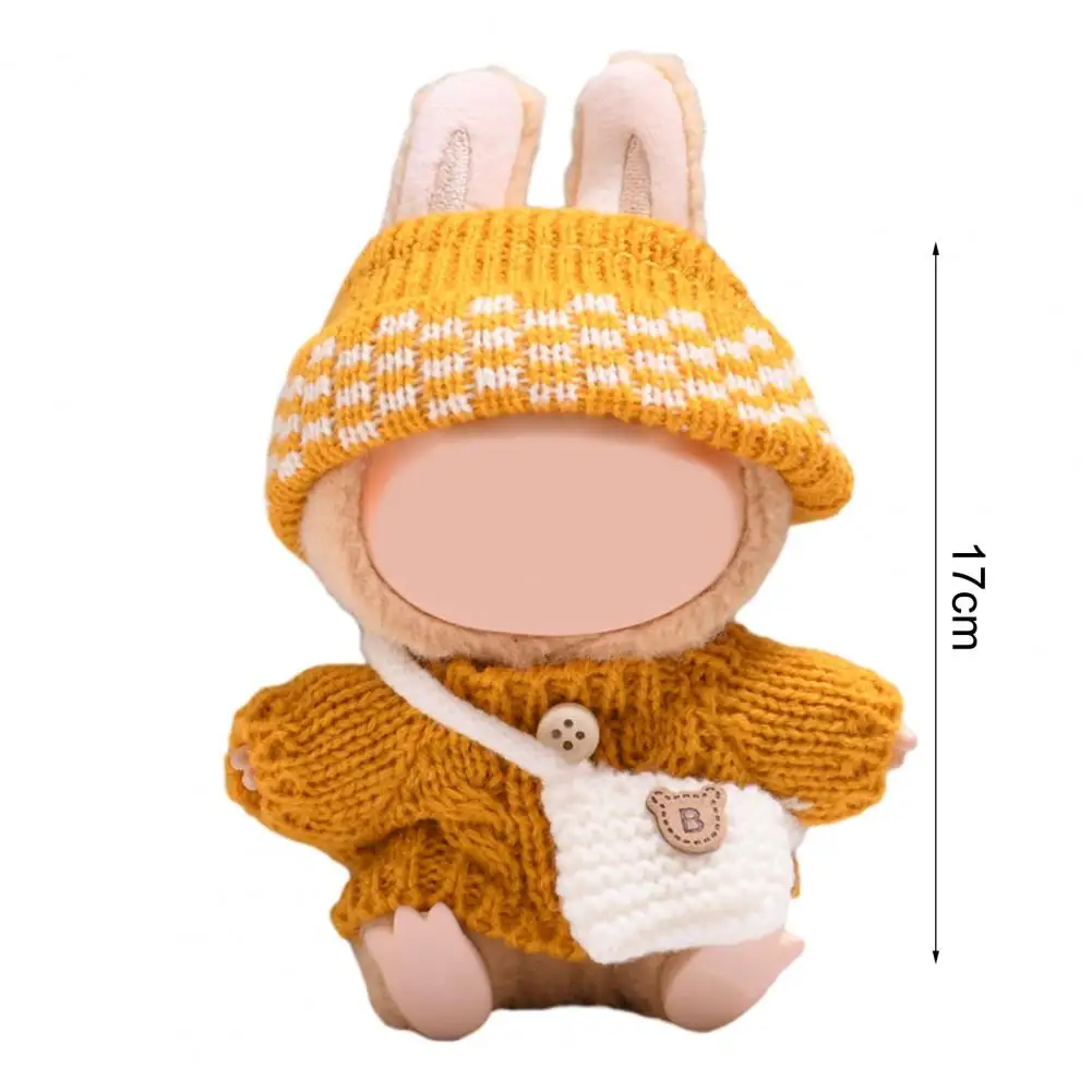 Puppenkleidung, süßes Pullover-Mützen-Set für 17 cm große Puppen, Kleidung, Ersatz-Babypuppen-Outfits für Mottopartys und Fotoshootings