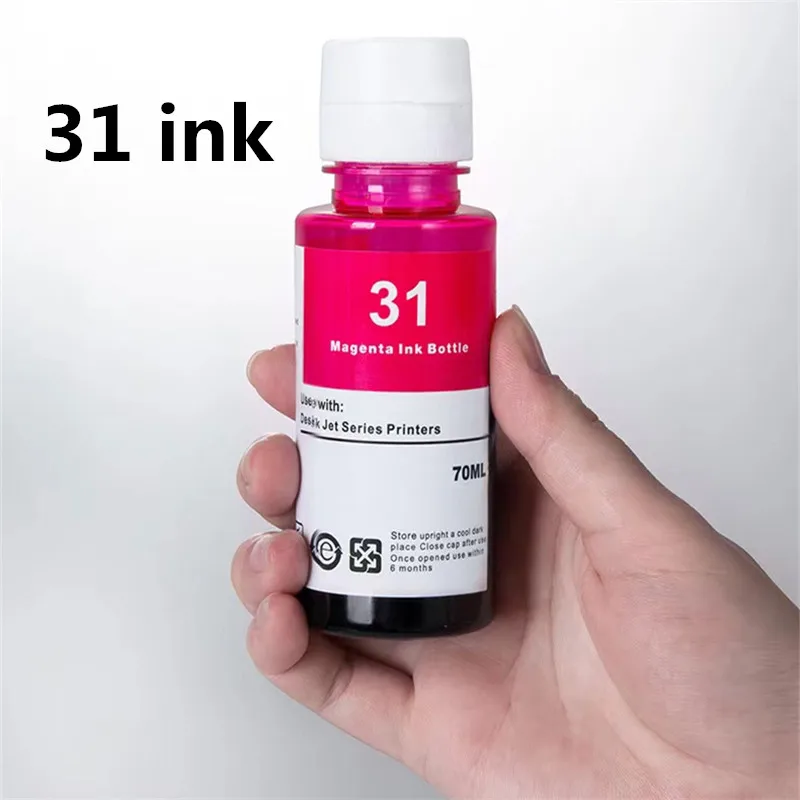 4pcs Ink Bottles Compatible With 31 32XL Refill Dye Ink Suitable For HP 7301 6001 7602 5101 7001 551 651 455 457 450 Printer Fil