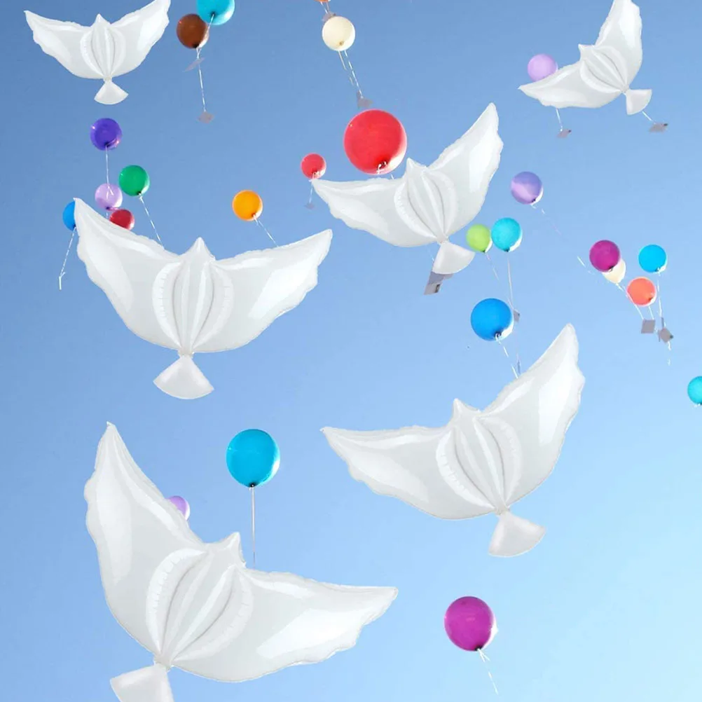 

12 Pcs White Dove Balloons Memorial Wedding Birthday Decor Pigeon Shape Peace Party Supplies Event Accessories Balloon Decor