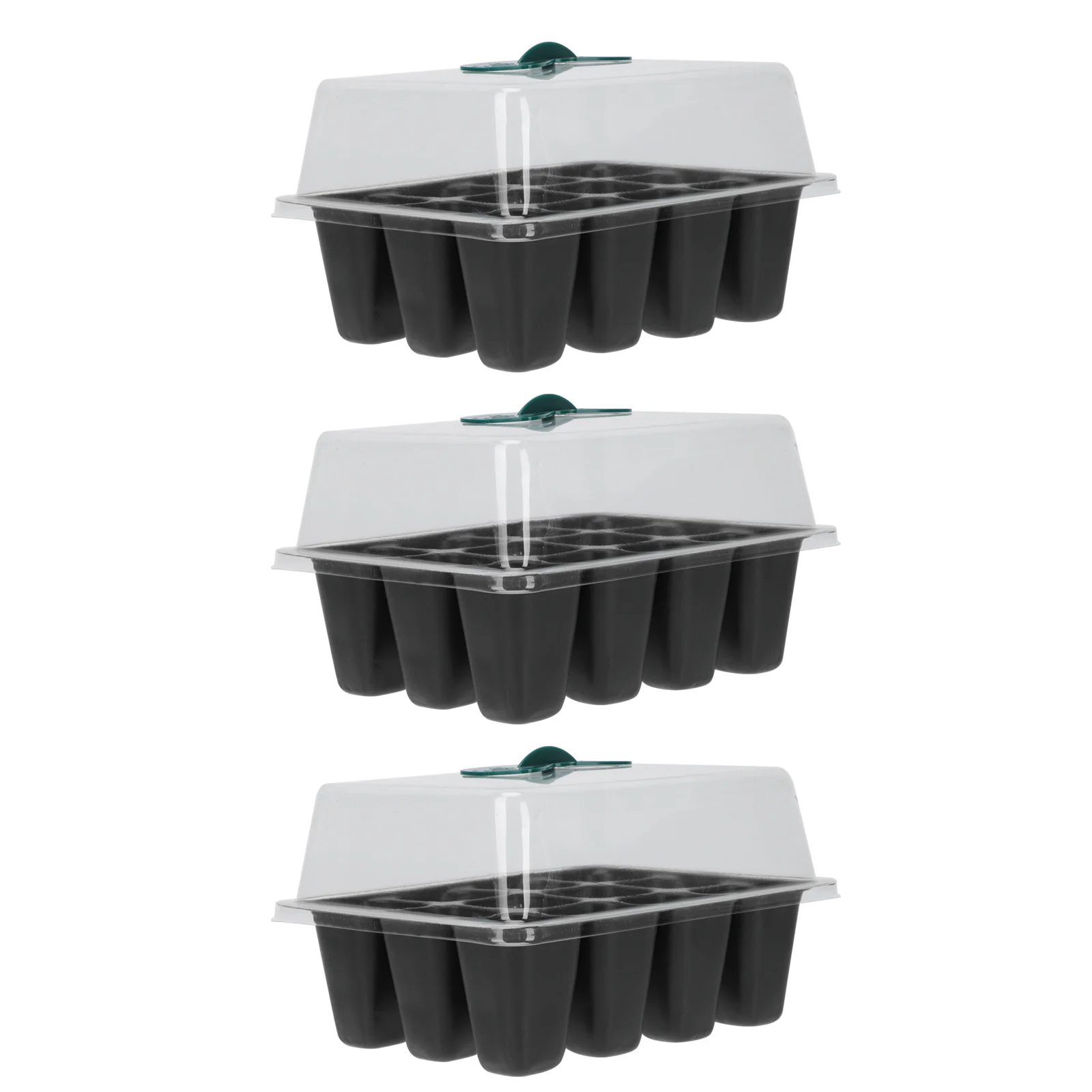 

3pcs 12-Cavity Germination Box Seedling Starter Tray For Garden Planting Supplies Vegetable Herb Growing Tool Plastic Planter