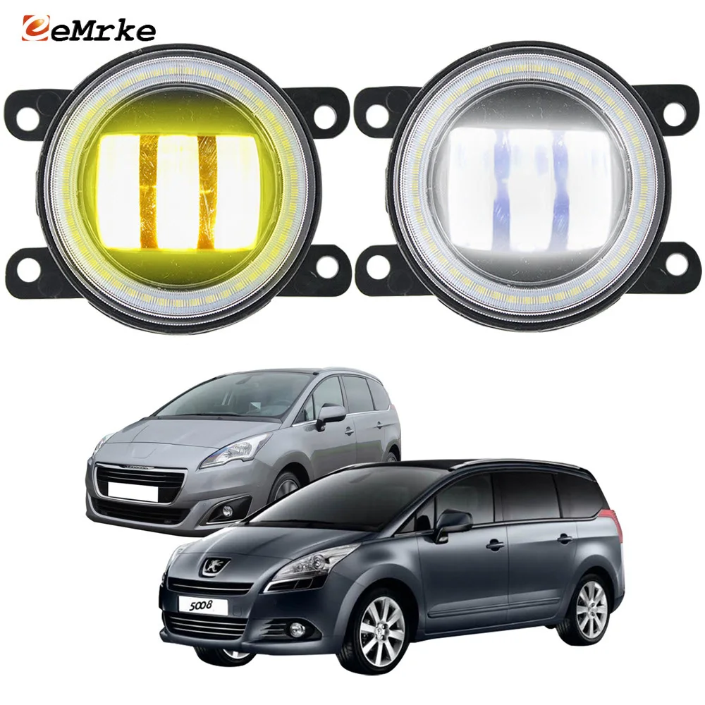 

Pair LED Fog Lamp Lens for Peugeot 5008 0U_ 0E_ 2009 2010 2011 2012 2013 2014 2015 Car Angel Eye DRL Daytime Running Lights