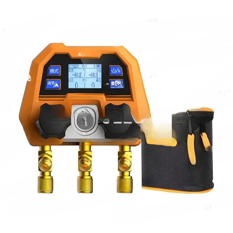 For DMG-4B Digital Display Dual Gauge Valve Electronic Manifold Refrigeration Digital Display Manifold -14~800psi