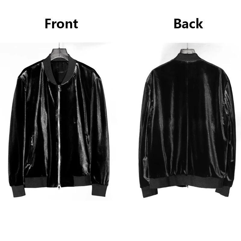 Fengbaoyu High-end Silk Velvet Men's Jacket Luxury Business Casual Coat Smooth, Soft, Fine, Comfortable, Lightweight Shirt