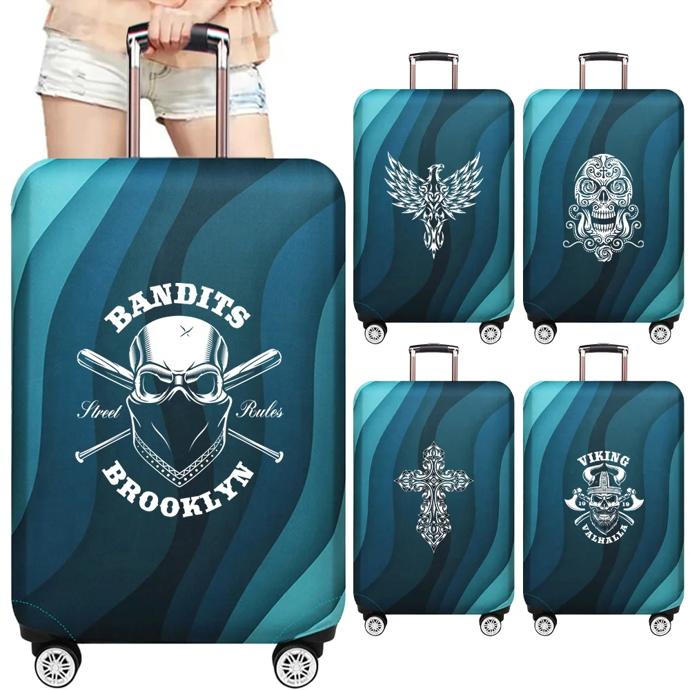 

Trolley Box Cover Thick Elastic Luggage Cover Protector Wear Resistant Multiple Style Options 18-32inch Suitable Skull Series