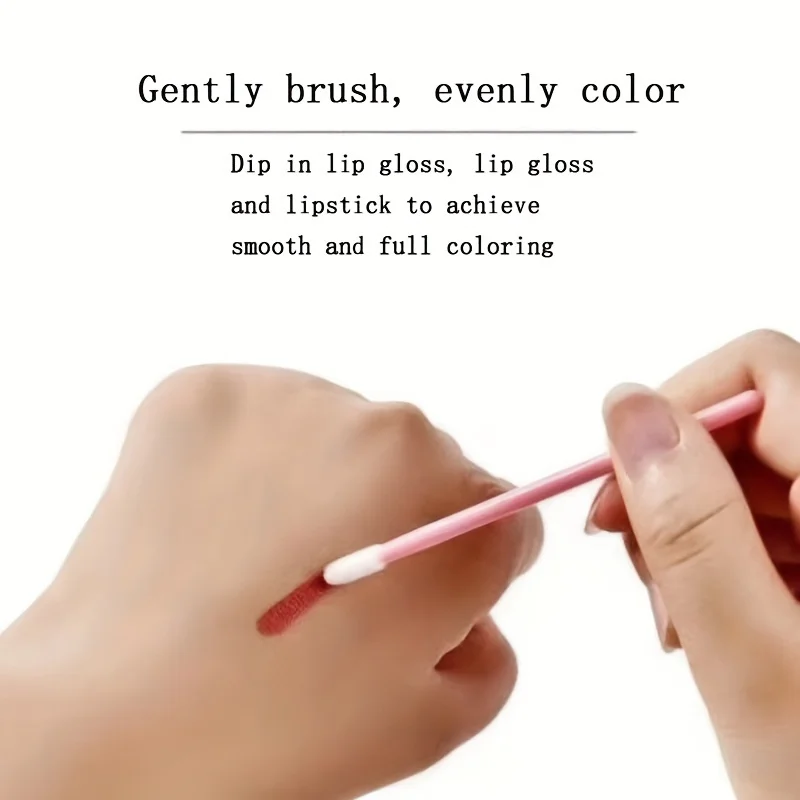 口紅、植毛リップグロス、メイクアップブラシ用のリップブラシヘッド100個入り1個。