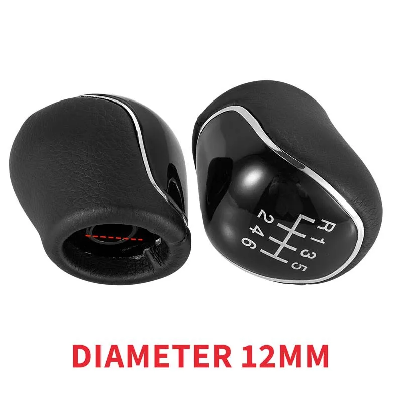 5/6 Car Leather Gear Shift Knob for Ford S-Max C-Max Kuga Galaxy Mondeo 4 Mk4 Transit Tourneo Connect Focus Auto Accessories