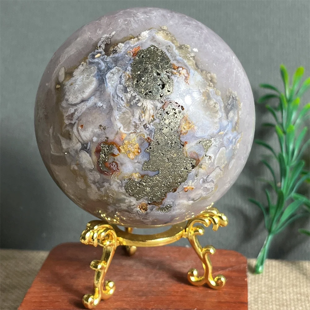 boule-de-sphere-d'agate-de-cristal-pyrite-fleur-naturelle-alanding-yst-stone-quartz-massage-spirituelle-reiki-decoration-de-la-maison-support