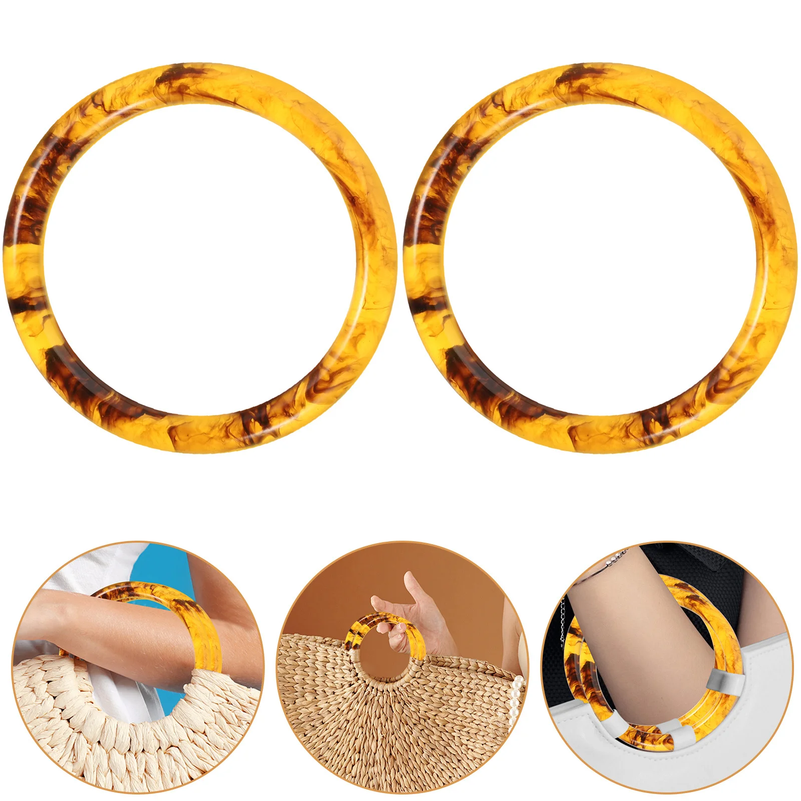 

2pcs Resin Circle les 10CM Amber DIY Bag Making Accessories Round Purse H les Replacement Clutch Wallet Craftsmanship